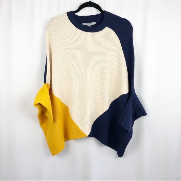 Andrew Marc Sweaters - ANDREW MARC NEW YORK Poncho Sweater Color Block XL